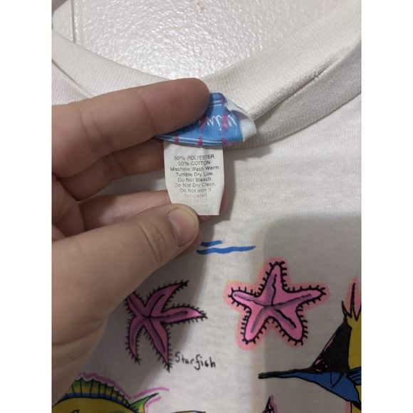 Vintage 90s Graphic streetwear Fish Tshirt Maternity Brand Womens - Picture 5 of 8